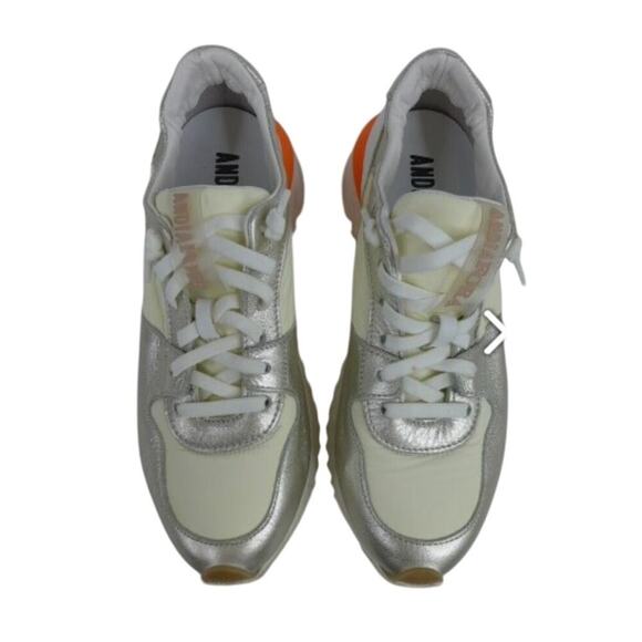 Andia Fora women's silk vela sneaker in orange multi -39/9 - Picture 2 of 9